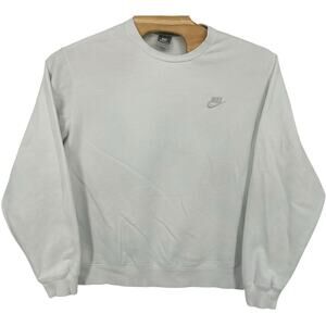 Vintage y2k Men's White Nike Sportswear Club Fleece Crewneck Sweatshirt XL